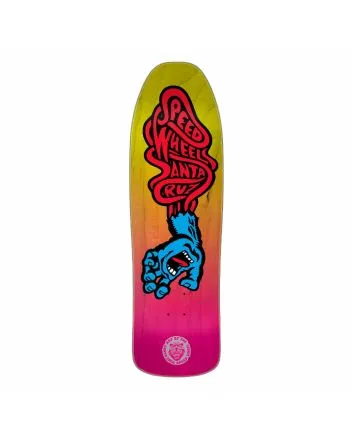 Tabla de Skate Santa Cruz Speed Wheels Vein Hand 9.35'' x 31.7'' Rosa-Amarillo 