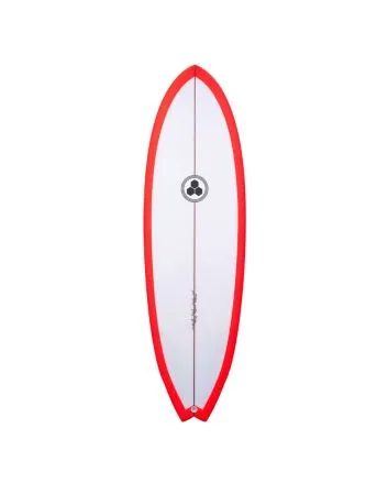 Tabla de Surf Híbrida Channel Islands Al Merrick G Skate 5'8 31,4L Blanco-Rojo-Negro cola Swallow FCS II 3 Fin