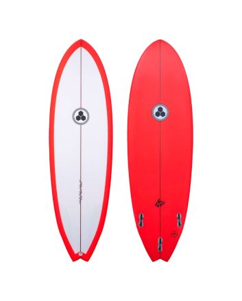 Tabla de Surf Híbrida Channel Islands Al Merrick G Skate 5'8 31,4L Blanco-Rojo-Negro cola Swallow FCS II 3 Fin