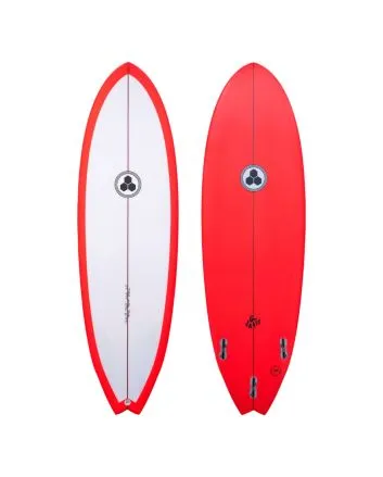 Tabla de Surf Híbrida Channel Islands Al Merrick G Skate 5'8 31,4L Blanco-Rojo-Negro cola Swallow FCS II 3 Fin