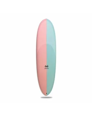 Tabla de Surf Lufi Minidisk 6'10 EPS Cotton Candy,  shape híbrido con acabado en resina tintada rosa y azul pastel