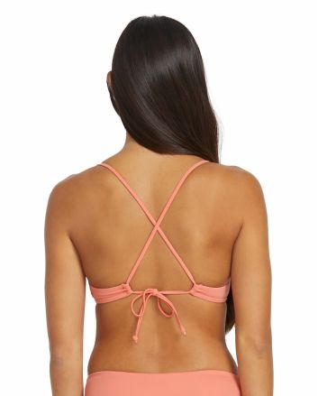 Mujer con Top de Bikini con tirantes Halter Volcom Simply Seamless X Sunset