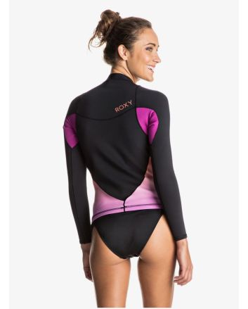 Mujer con chaqueta de neopreno Roxy Syncro 1mm Wetsuit Top en negro