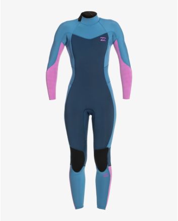Traje de Surf con cremallera en la espalda Billabong Synergy GBS  4/3 azul para chica
