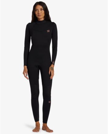 Mujer con Traje de Surf con Cremallera en la Espalda Billabong 4/3mm Foil Negro