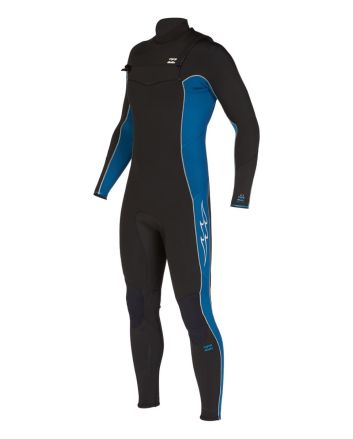 Traje de surf con cremallera en el pecho Billabong 4/3mm Absolute negro y azul para hombre
