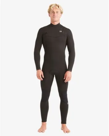 Hombre con traje de surf con cremallera en el pecho Billabong Absolute 4/3mm negro 
