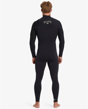 Hombre con Traje de Surf GBS con cremallera en el pecho Billabong 4/3mm Revolution Natural Negro