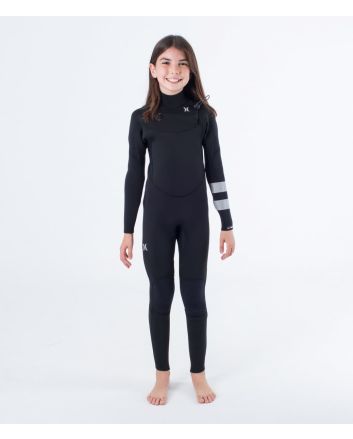 Traje de neopreno con cremallera en el pecho Hurley Kid Advant 4/3mm Negro para niño 