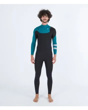 Hombre con traje de neopreno con cremallera en el pecho Hurley Advant 4/3mm Fullsuit Esmeralda