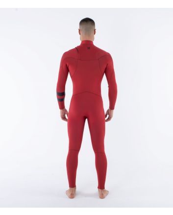 Hombre con traje de Neopreno con cremallera en el pecho Hurley Air 4/3mm Rojo