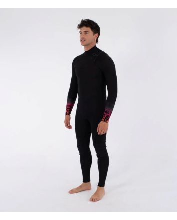 Hombre con Neopreno Hurley Air Bubblee Degrade 3/2mm Chest Zip Black Bubble