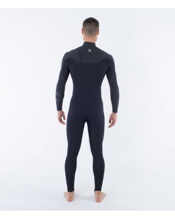 Hombre con Traje de Neopreno con cremallera en el pecho Hurley PLUS Sleeve Texture 4/3mm Negro