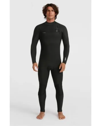 Hombre con Traje de surf O’Neill Hyperfreak 4/3+ mm negro con cremallera en el pecho