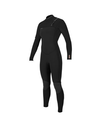 Traje de neopreno con cremallera en el pecho O'Neill Hyperfreak 5/4mm Plus negro para mujer 