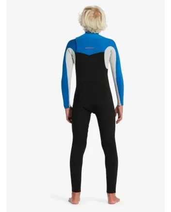 Niño con Traje de Neopreno con cremallera en el pecho Quiksilver Boy Everyday Sessions 4/3mm Negro-Gris-Azul (8-16 años)