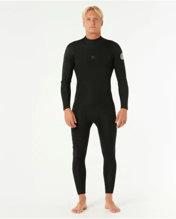 Hombre con Traje de neopreno Rip Curl Dawn Patrol 4/3mm Back Zip en color negro 