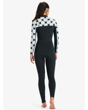 Mujer con traje de surf con cremallera en el pecho Roxy 4/3 Rise Natural Salt Crystal