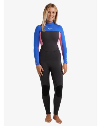 Mujer con Traje de surf con cremallera posterior Roxy 5/4mm Prologue+ color Cobalto