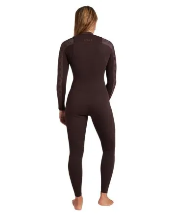Mujer con traje de surf con cremallera en el pecho Roxy 3/2mm Elite Marrón