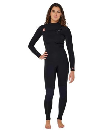 Mujer con traje de neopreno con cremallera en el pecho Sisstrevolution 7 Seas 5/4mm Negro