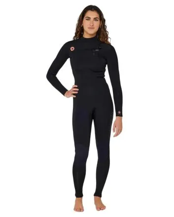 Mujer con traje de neopreno con cremallera en el pecho Sisstrevolution 7 Seas 5/4mm Negro