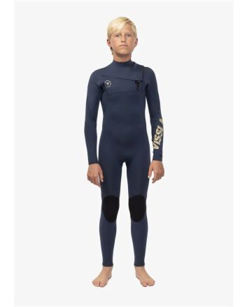 Niño con Traje de Surf con cremallera en el pecho Vissla 7 Seas Boys 4/3mm Full Azul Marino