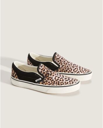Zapatillas sin cordones Vans Classic Slip On Negra con estampado de leopardo 