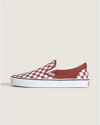 Zapatillas sin cordones Vans Classic Slip-On Checkboard Marrones para hombre