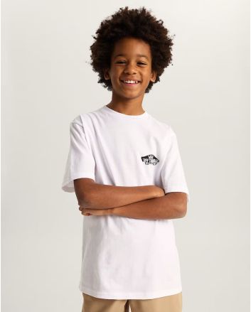 Niño con Camiseta de manga corta Vans Kids Double Standard blanca 