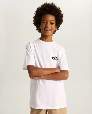 Niño con Camiseta de manga corta Vans Kids Double Standard blanca 