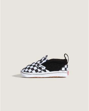 Vans Slip-On Crib Checker negras y blancas zapatillas bebé