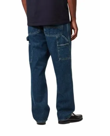 Hombre con vaquero Carhartt WIP Single Knee Pant Blue Stone Washed