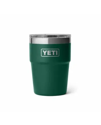 Vaso termo Yeti Rambler Stackable Cup 16oz color verde Black Forest Green con Tapa MagSlider