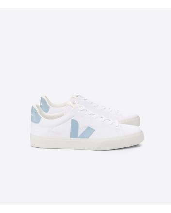 Zapatillas Veganas Veja Campo Canvas Blanco Azul Acero Unisex