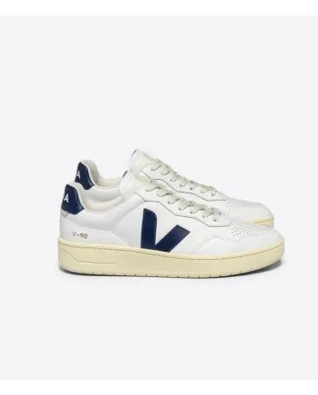Zapatillas Veja V-90 Leather White Nautico Unisex 