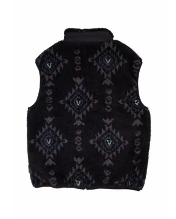 Chaleco de forro polar Vissla Hector Sleeveless negro para hombre 