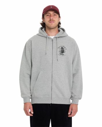 Hombre con sudadera Volcom Catastrophy Zip Gris Jaspeado