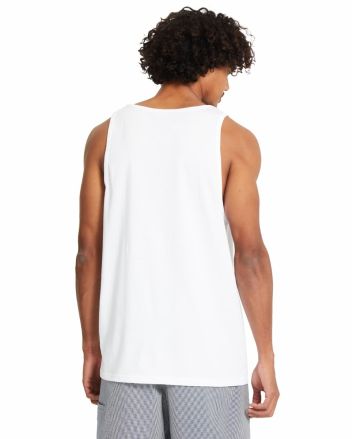 Hombre con camiseta sin mangas Volcom Stone Blanks Blanca