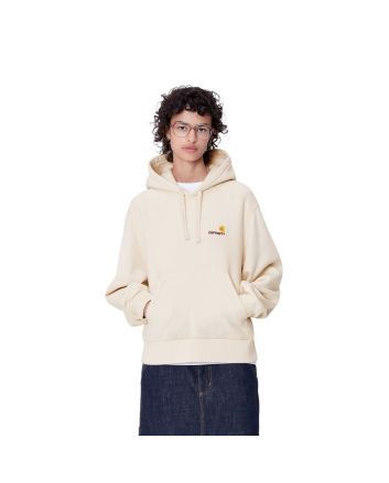 Mujer con Sudadera de capucha Carhartt WIP W' HD American Script Sweat Moonbeam Blanco Lunar