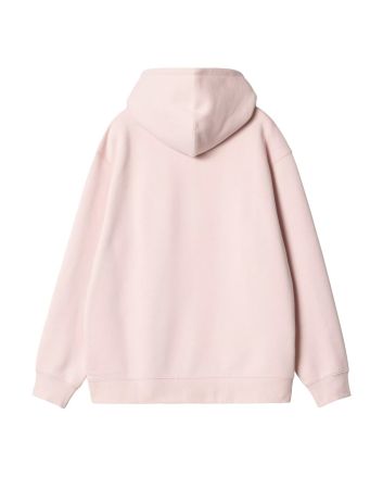 Sudadera con capucha Carhartt WIP W' Hooded Carhartt Sweat rosa claro con logo blanco cera para mujer