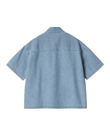 Camisa vaquera de manga corta Carhartt WIP Lovilia Shirt en color azul blanqueado para mujer