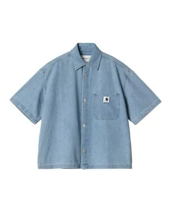 Camisa vaquera de manga corta Carhartt WIP Lovilia Shirt en color azul blanqueado para mujer