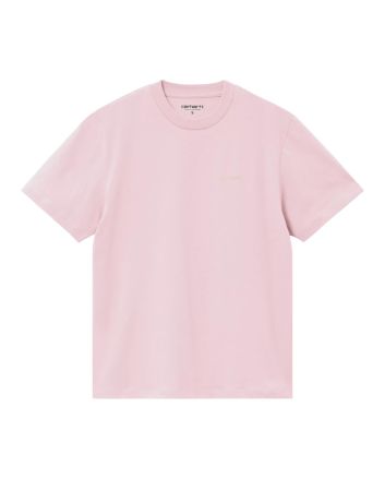 Camiseta orgánica de manga corta Carhartt WIP Women's Script Embroidery Air Pink-Wax para mujer