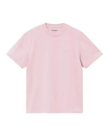 Camiseta orgánica de manga corta Carhartt WIP Women's Script Embroidery Air Pink-Wax para mujer