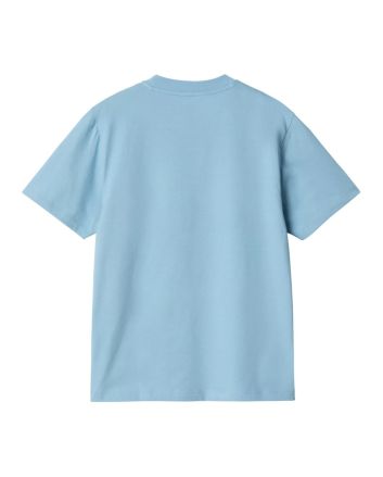 Camiseta orgánica de manga corta Carhartt WIP Women's Script Embroidery Bluebird-Fleur De Sel para mujer