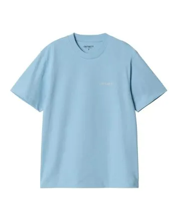 Camiseta orgánica de manga corta Carhartt WIP Women's Script Embroidery Bluebird-Fleur De Sel para mujer