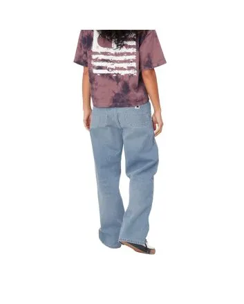 Mujer con pantalones vaqueros holgados Carhartt WIP Simple Pant Azul Lavado Ligero