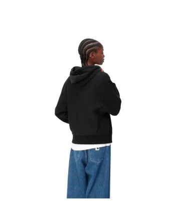 Mujer con Sudadera de capucha Carhartt WIP W' Hooded American Script Sweatshirt Negra 
