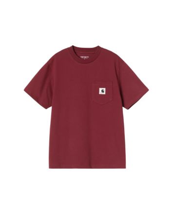 Camiseta de manga corta Carhartt WIP Women's Pocket T-Shirt color rojo marsala para mujer